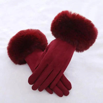 Red Winter Touchscreen Gloves for Women - Comfortable & Stylish