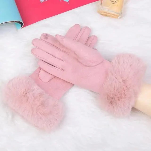 Red Winter Touchscreen Gloves for Women - Comfortable & Stylish