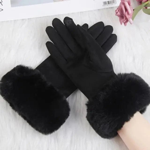 Red Winter Touchscreen Gloves for Women - Comfortable & Stylish