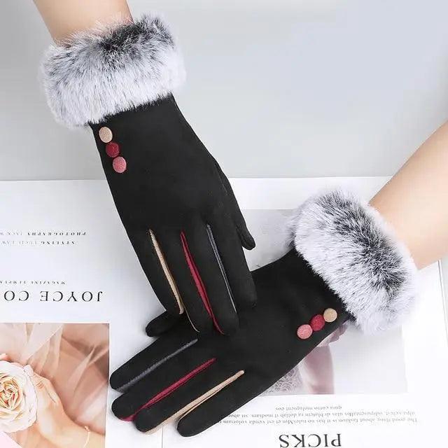 Red Winter Touchscreen Gloves for Women - Comfortable & Stylish
