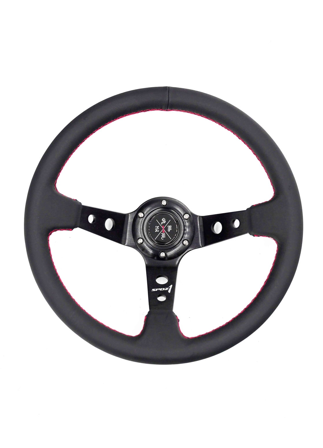 SPDZ1 Premium Red Stitch Steering Wheel - Korvel
