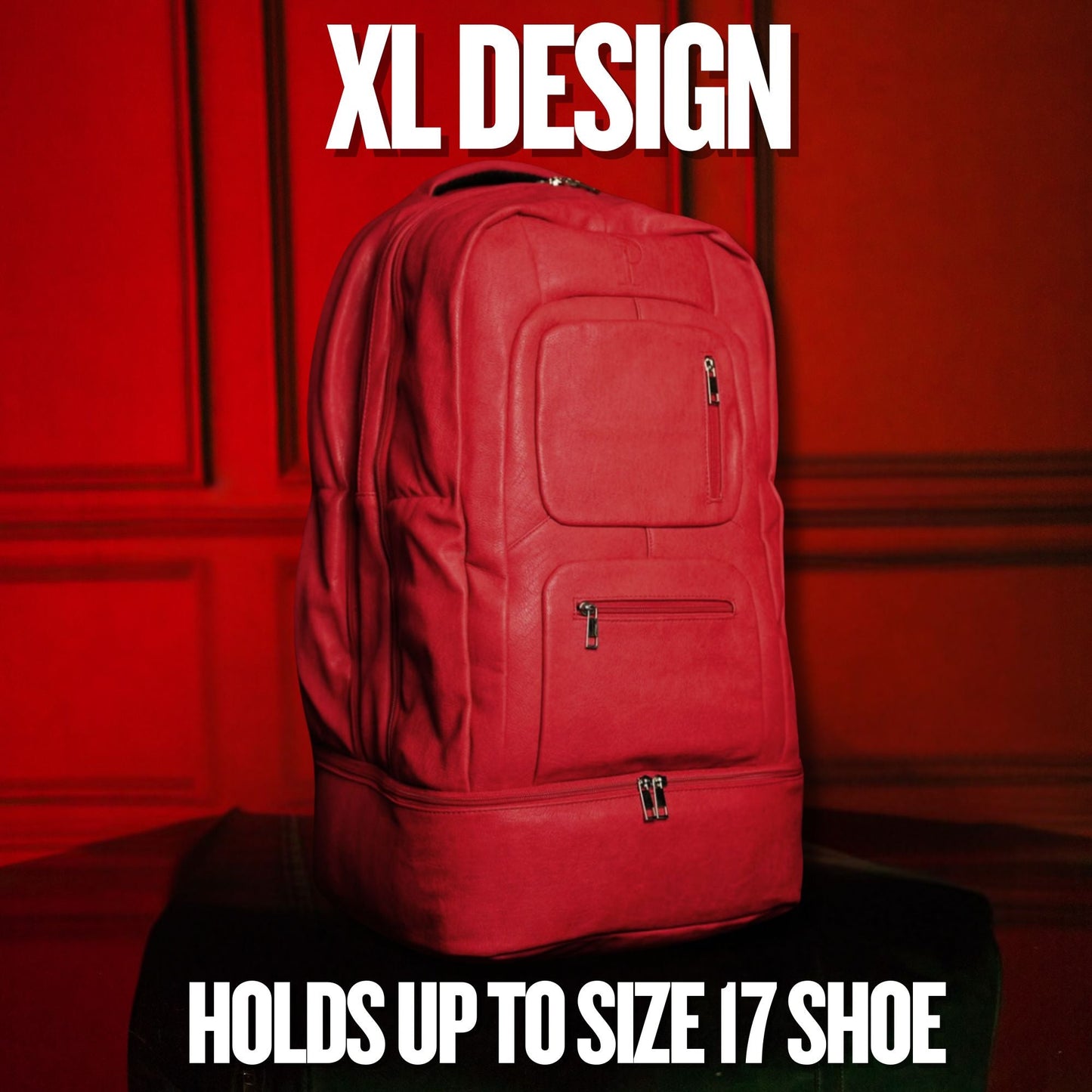 Red Leather Patented Shoe Bag (XL Design) *Holds Size 17 - Korvel