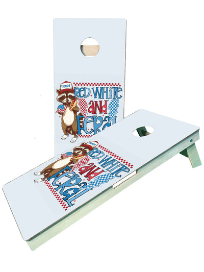 Patriotic Feral America Cornhole Boards - Premium Quality - Korvel