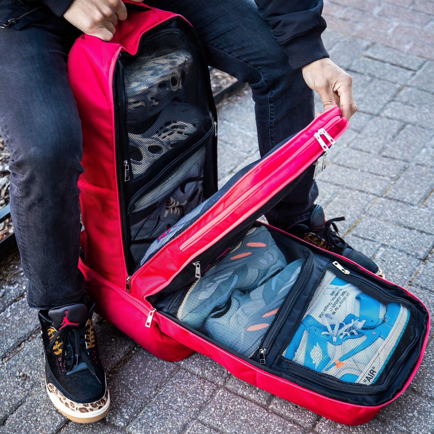 Red Polyester Carry-On Patented Backpack - Limited Edition