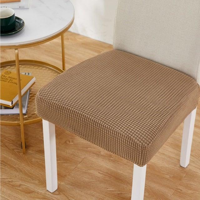 Funda de Asiento de Silla Premium Removible y Lavable - Diseño Sólido Elástico