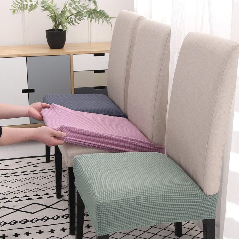 Funda de Asiento de Silla Premium Removible y Lavable - Diseño Sólido Elástico