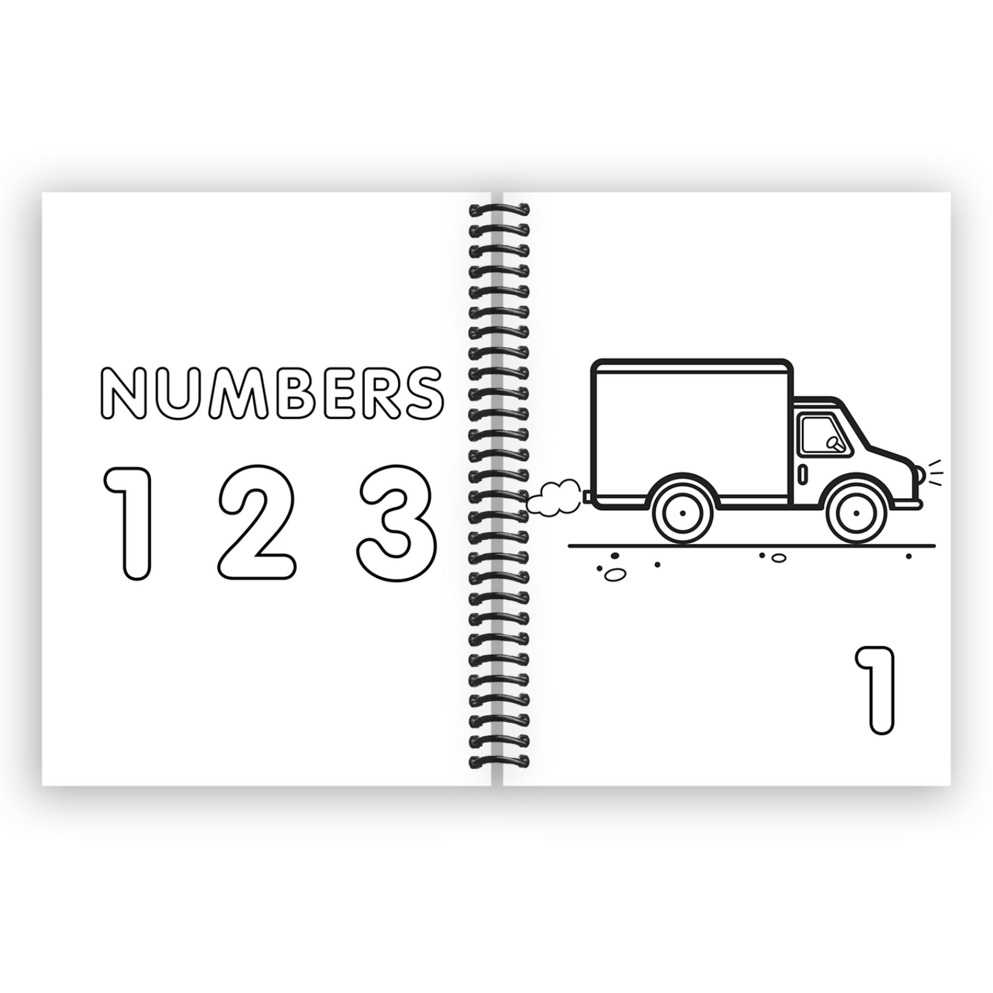Toddler's First Coloring Adventure: Numbers, Letters, Shapes, and More! (Spiral Bound) - Korvel
