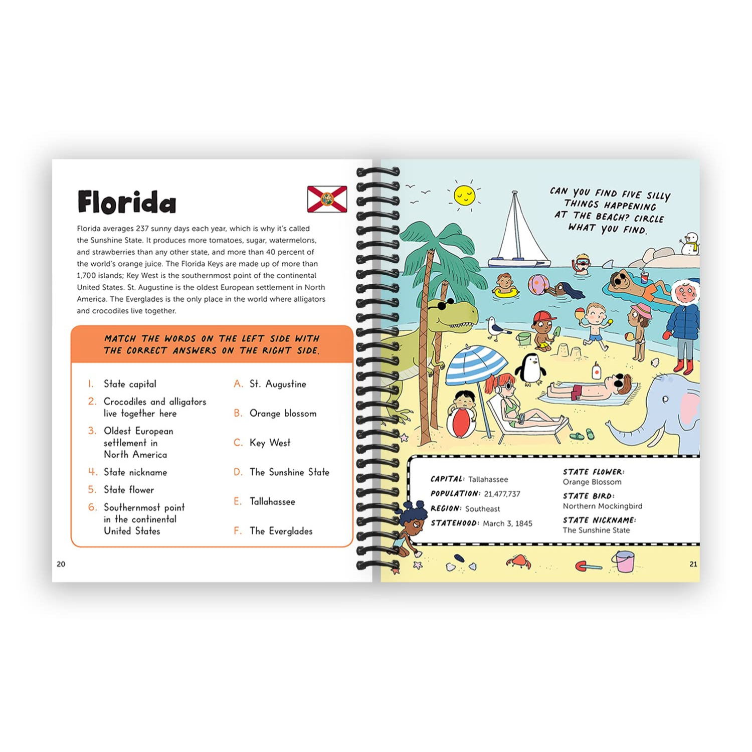 Explore the 50 States: A Fun-Filled Activity Book for Kids about the United States (Spiral Bound) - Korvel