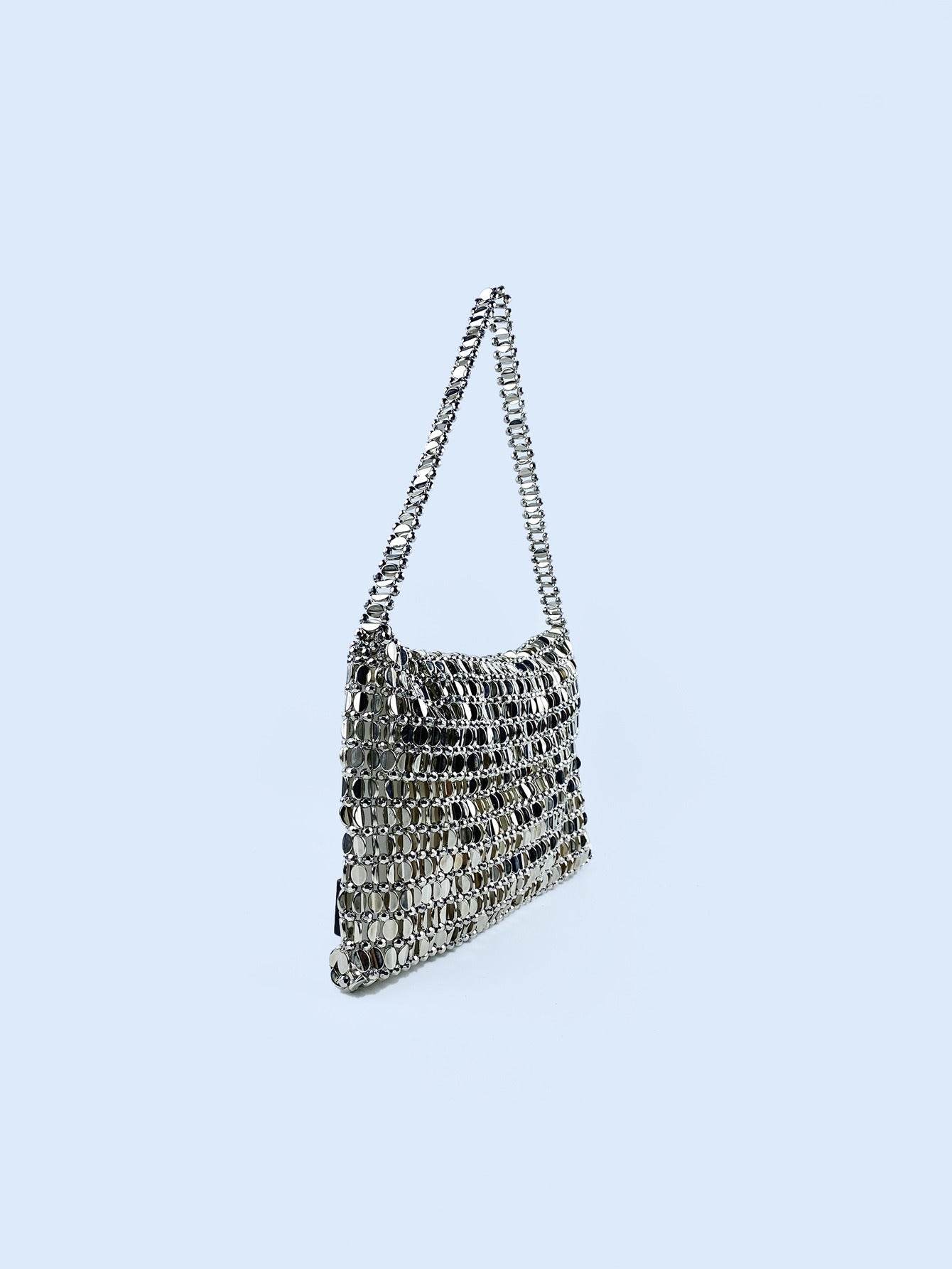 Bolso de Hombro de Lentejuelas Plateadas Elegante para Mujeres