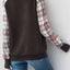 Retro patchwork retro texture pullover hoodie - Korvel