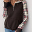 Retro patchwork retro texture pullover hoodie - Korvel