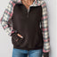 Retro patchwork retro texture pullover hoodie - Korvel