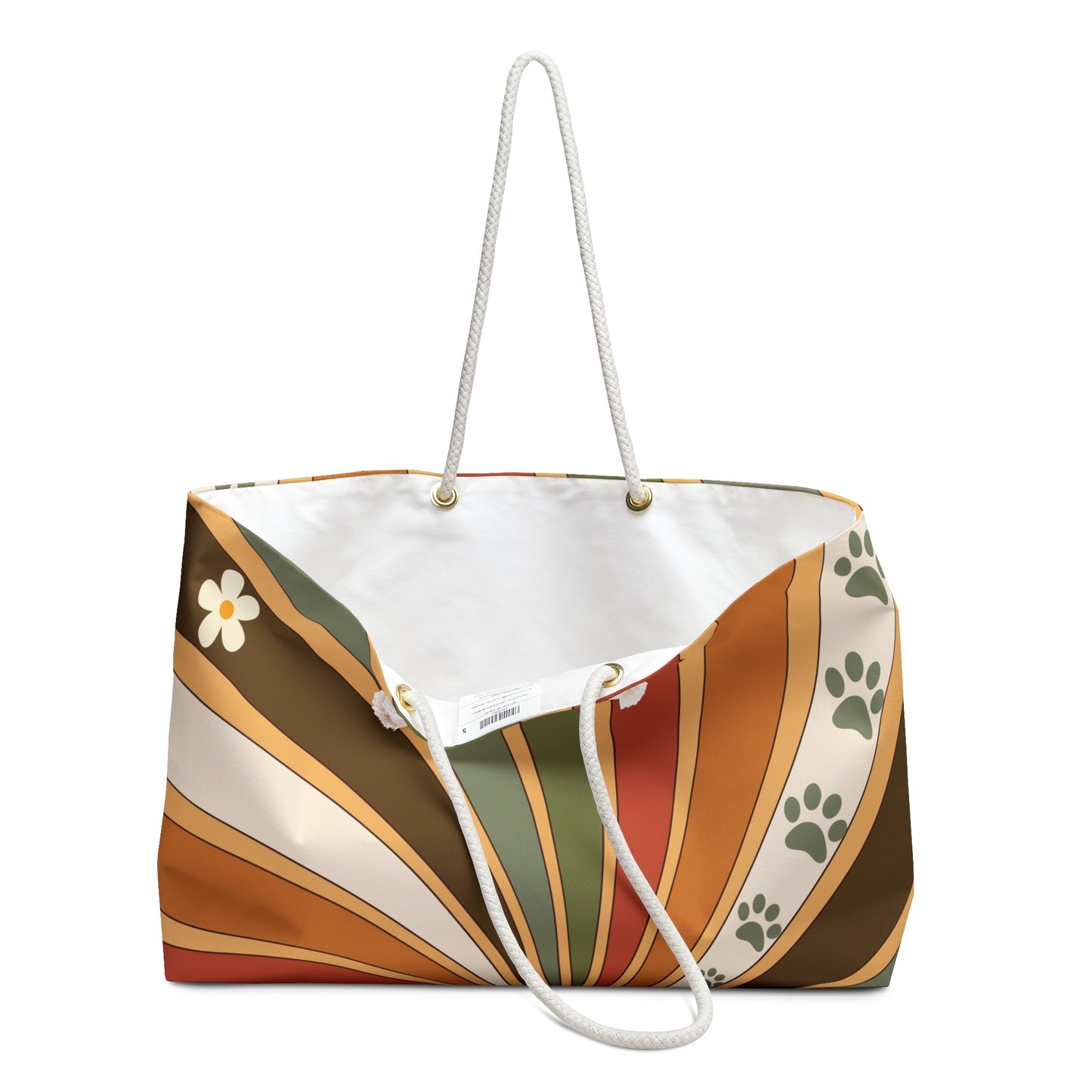 Chic Retro Paw Print Weekend Tote - Korvel