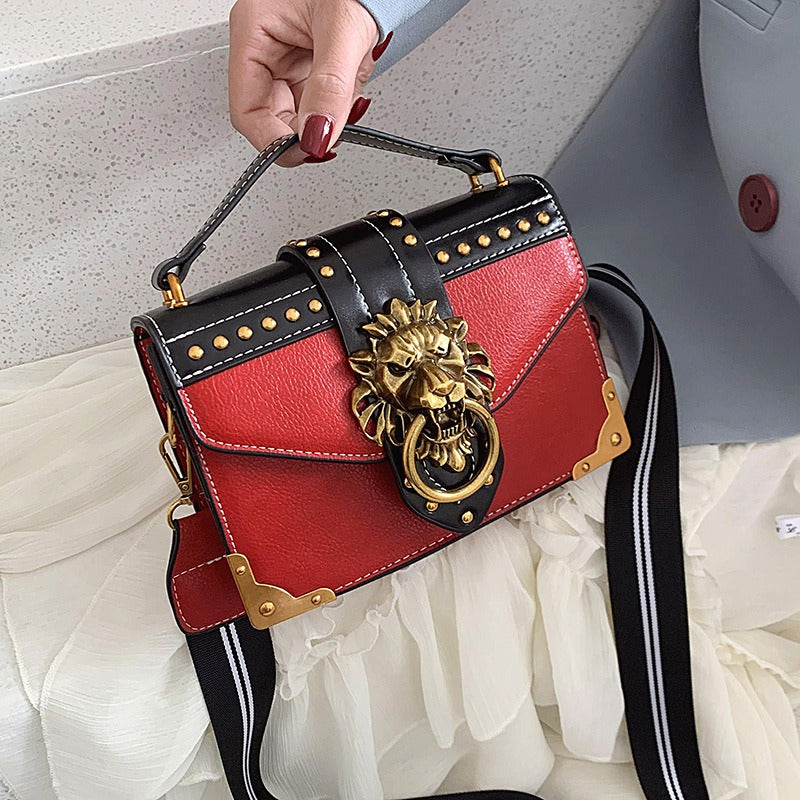 Retro PU handbag single shoulder crossbody small square bag crossbody bag - Korvel