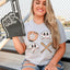 Camiseta de béisbol retro con cara sonriente