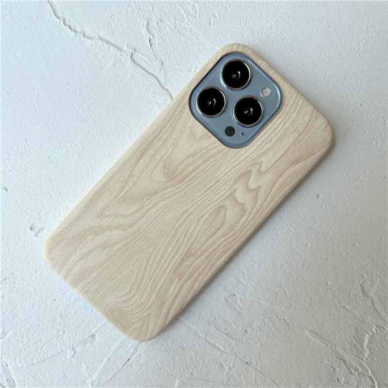 Coque de téléphone en bois rétro premium pour iPhone