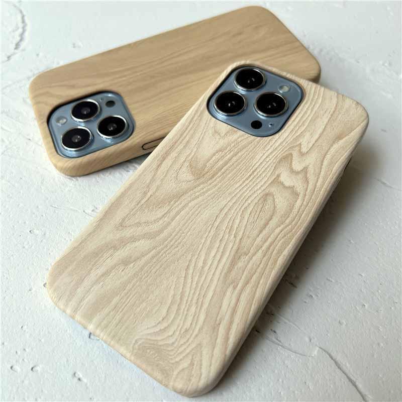 Coque de téléphone en bois rétro premium pour iPhone