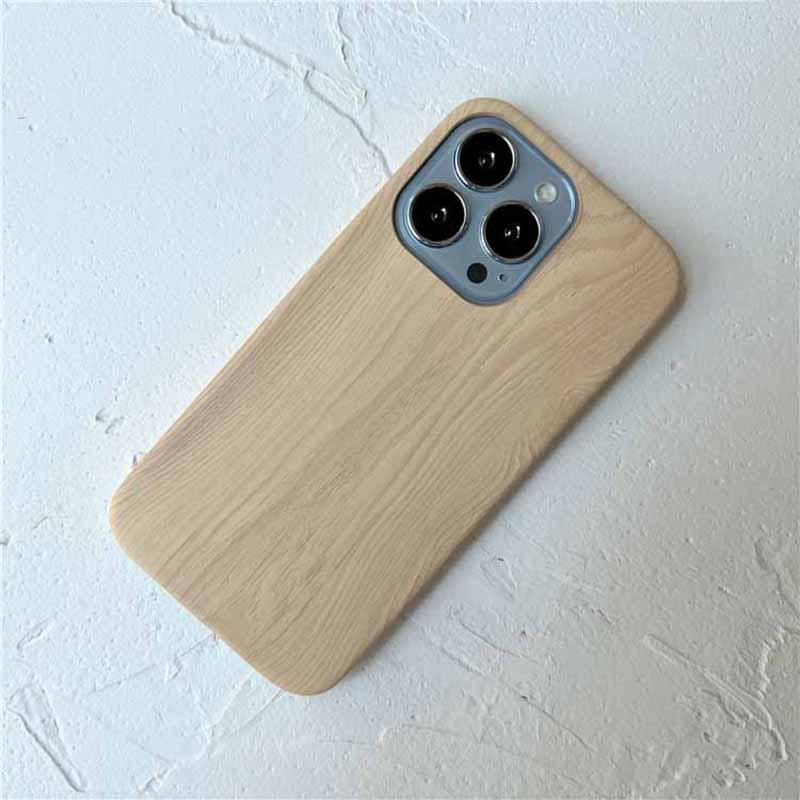 Coque de téléphone en bois rétro premium pour iPhone