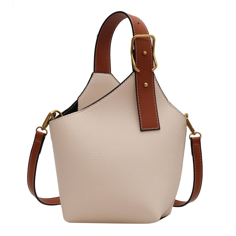 Retro Women's Bag Fashion Casual Bag Portable Water Bucket Bag Red Crossbody Women's Bag - Korvel