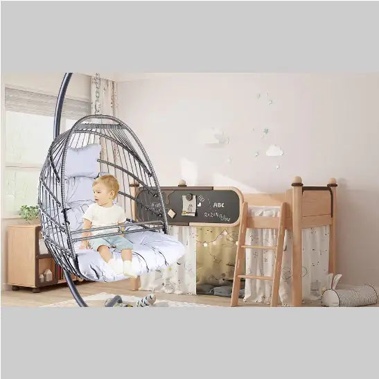 Silla Huevo Colgante Premium con Soporte para Uso Interior y Exterior