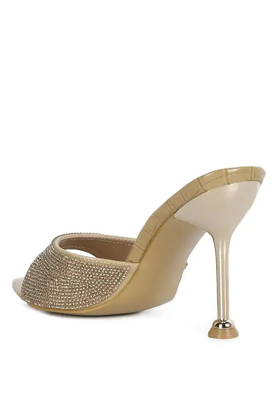 Elegant Ballroom Stiletto Heels with Rhinestone Accents