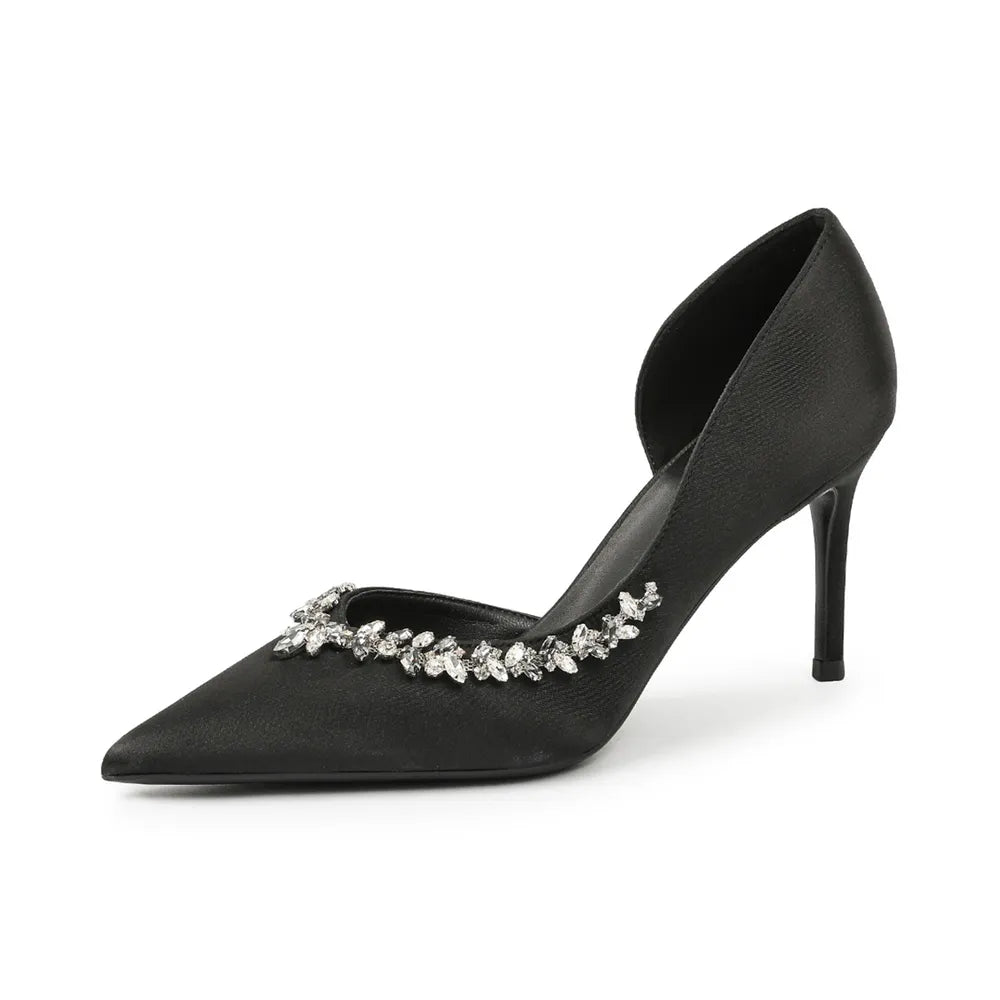 Zapatos de Tacón Stiletto con Punta de Rhinestone