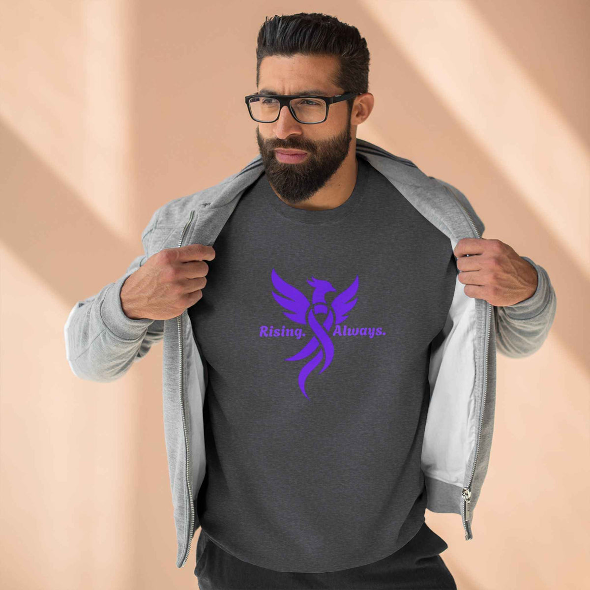 Rising Always Epilepsy Awareness Phoenix Ribbon Sweatshirt