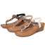 Rivet Decor Toe Post Wedge Sandals - Korvel