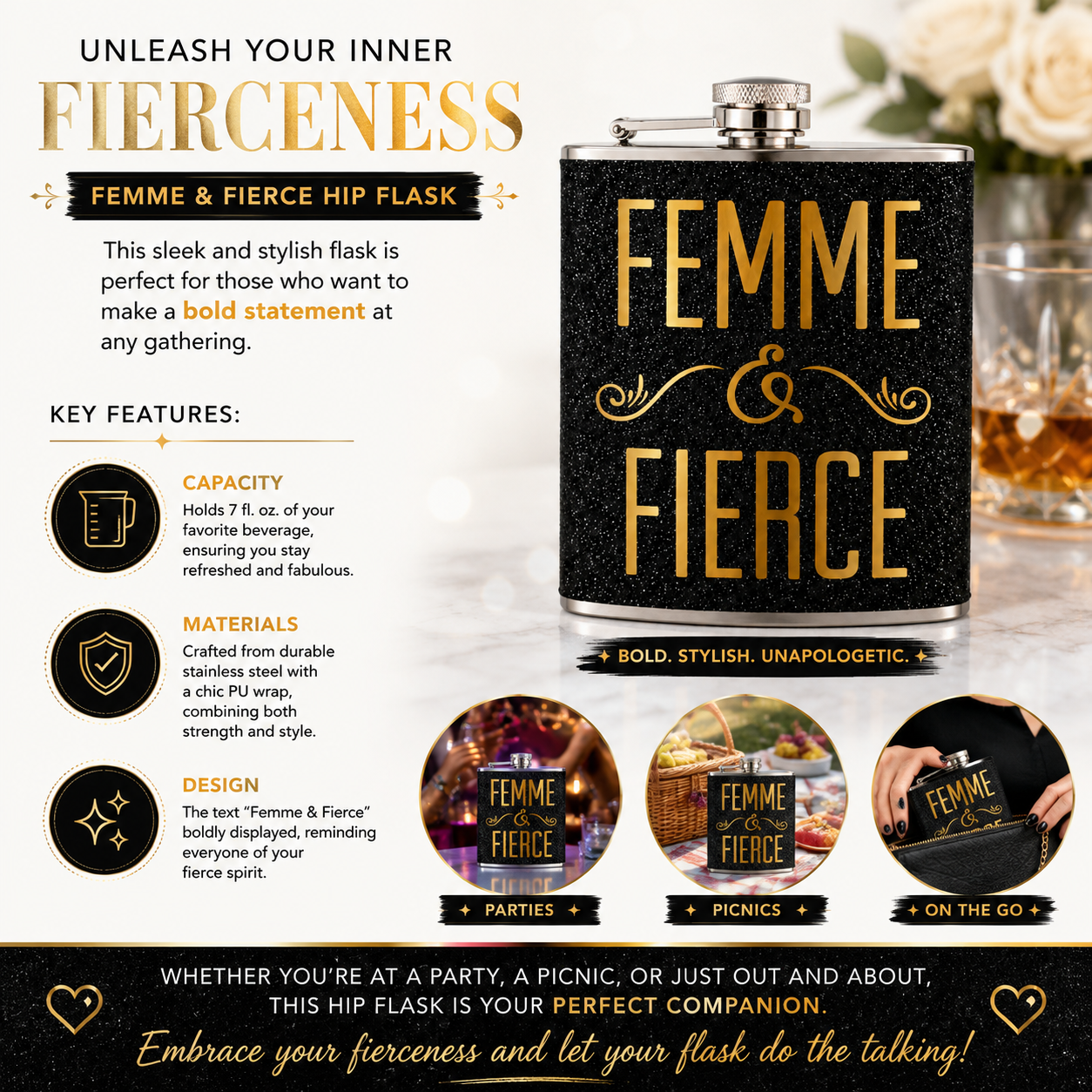 Empowered Elegance Flask