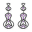 Boucles d'oreilles en améthyste véritable de 5,30 carats et spinelle noir