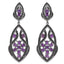 5.74 Carat Genuine Amethyst and Black Spinel Earrings
