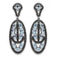 13.80 Carat Genuine Blue Topaz & Black Spinel Earrings