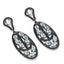 13.80 Carat Genuine Blue Topaz & Black Spinel Earrings