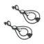 8.81 Carat Blue Topaz & Black Spinel Sterling Silver Earrings