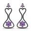 Boucles d'oreilles en argent sterling avec améthyste véritable de 6,31 carats et spinelle noir