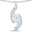 Pendentif en argent sterling avec topaze bleue et topaze blanche de 7,27 carats