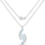 Pendentif en argent sterling avec topaze bleue et topaze blanche de 7,27 carats