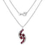 7.29 Carat Genuine Rhodolite & White Topaz Pendant in Sterling Silver
