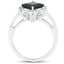 Bague en argent sterling avec topaze bleue de Londres et topaze blanche de 1,99 carat