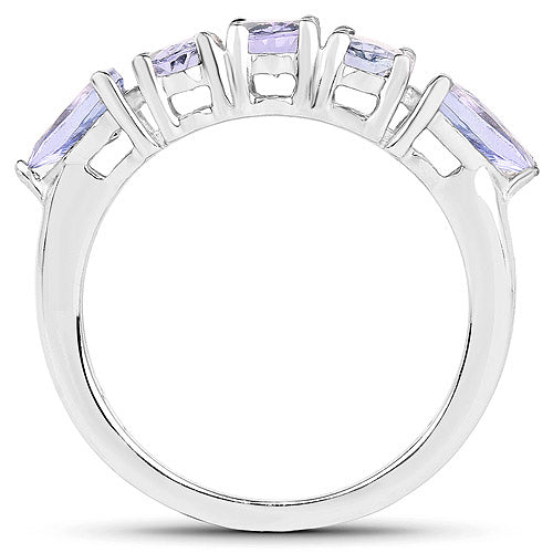 2.33 Carat Genuine Tanzanite Sterling Silver Engagement Ring