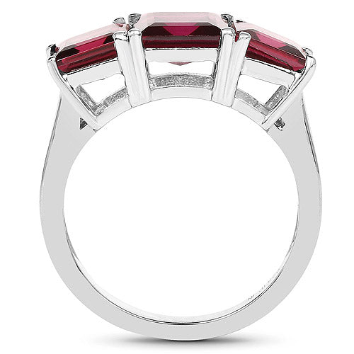 Bague de fiançailles en argent sterling rhodolite de 4,87 carats