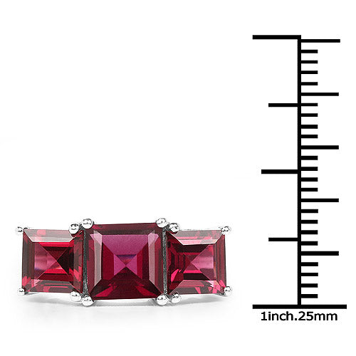 Bague de fiançailles en argent sterling rhodolite de 4,87 carats