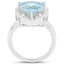 Bague en argent sterling avec topaze bleue et topaze blanche de 5,05 carats
