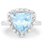 Bague en argent sterling avec topaze bleue et topaze blanche de 5,05 carats
