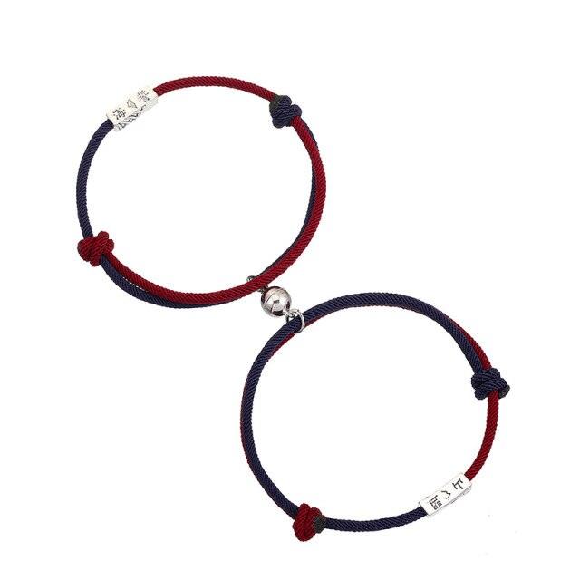 Magnetic Couple Bracelets - Adjustable Rope Set for Lovers