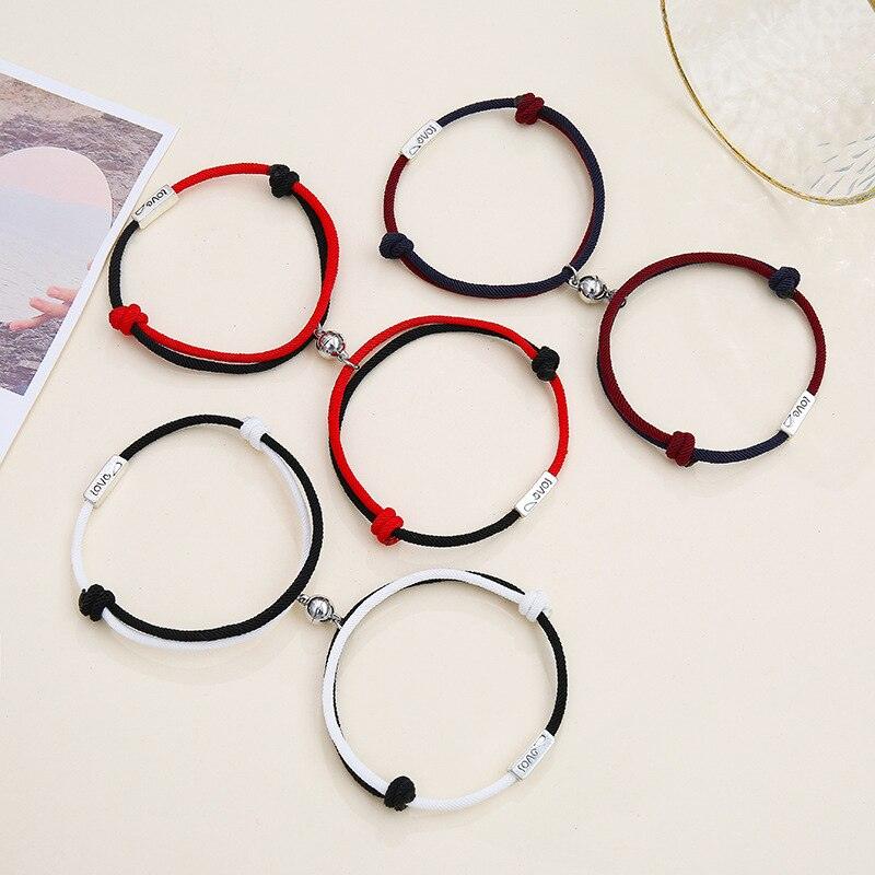 Magnetic Couple Bracelets - Adjustable Rope Set for Lovers