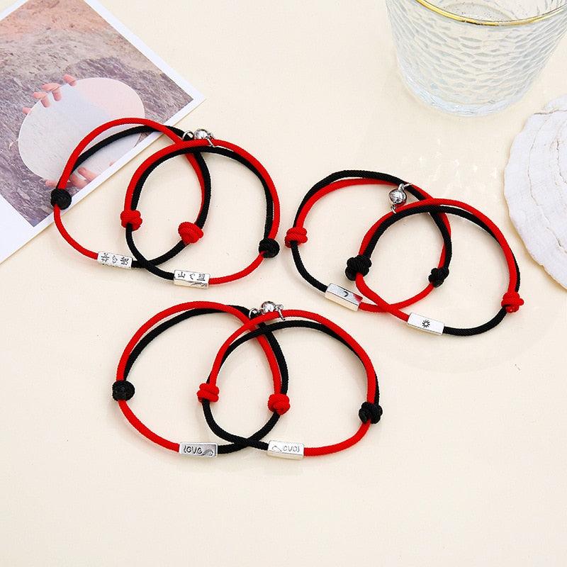 Magnetic Couple Bracelets - Adjustable Rope Set for Lovers