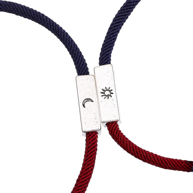 Magnetic Couple Bracelets - Adjustable Rope Set for Lovers
