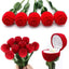 Elegant Red Rose Jewelry Box for Rings and Earrings