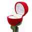 Elegant Red Rose Jewelry Box for Rings and Earrings